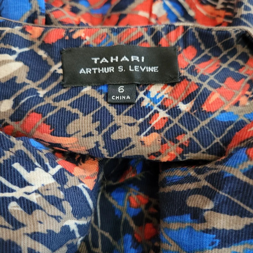 Tahari paint splatter cutout Fit-n-flare dress Size 6